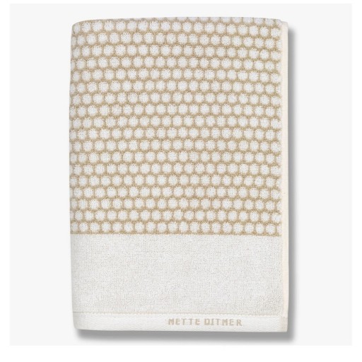 Prosop alb/bej din bumbac 70x140 cm Grid – Mette Ditmer Denmark