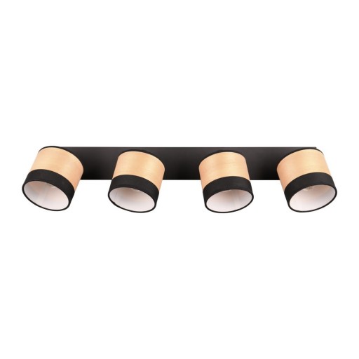 Plafonieră neagră/în culoare naturală ø 12 cm Bolzano – Trio
