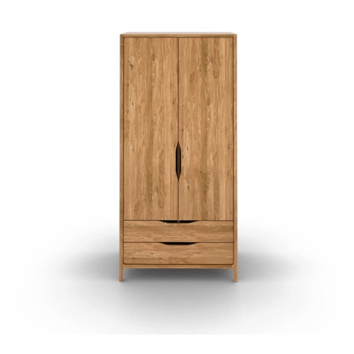 Șifonier în culoare naturală din lemn de stejar 96x188 cm Twig – The Beds