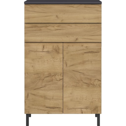 Dulap de baie gri închis cu aspect de stejar 60x97 cm Salinas - Germania