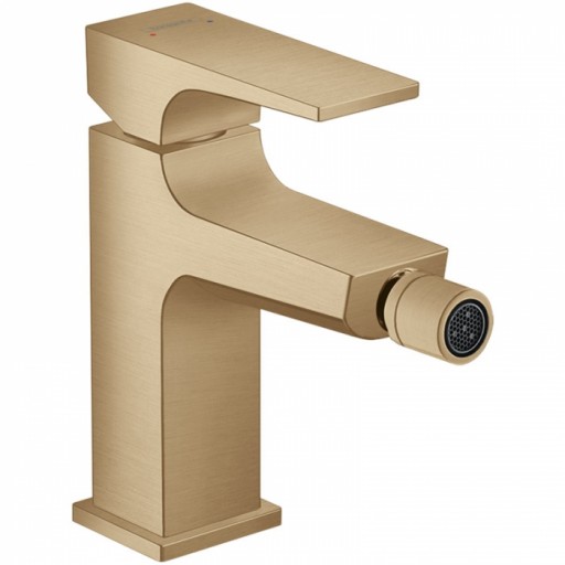 Baterie bideu culoare bronz periat, Hansgrohe, cu ventil click-clack, Metropol