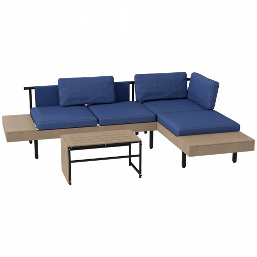 Outsunny Set de Mobilier de Gradina cu 3 Piese, cu Canapea | Aosom Romania