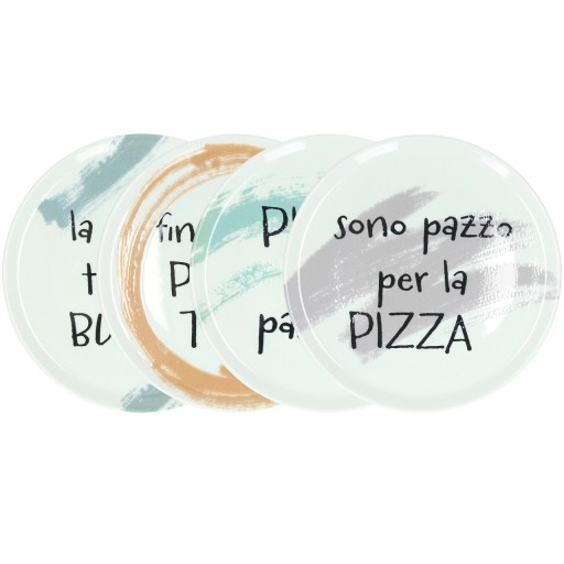 Set 4 platouri pizza Cinzia V2, Andrea Fontebasso, 33 cm, portelan, multicolor