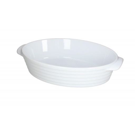 Tava de copt Pl-Cook Rings, Tognana Porcellane, 36x22.5x8.5 cm, ceramica, alb