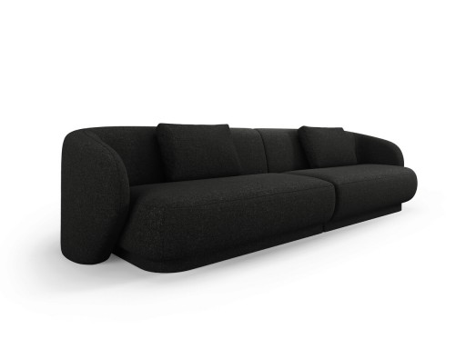 Canapea 4 locuri, Camden, Cosmopolitan Design, 304x102x72 cm, tesatura chenille, negru