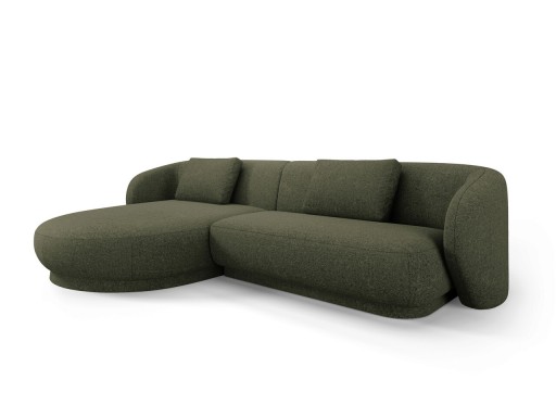 Coltar stanga 4 locuri, Camden, Cosmopolitan Design, 289x177x72 cm, tesatura chenille, verde