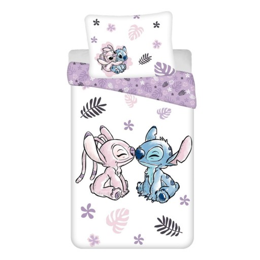 Lenjerie de pat pentru copii din bumbac pentru pat de o persoană 140x200 cm Lilo and Stitch – Jerry Fabrics