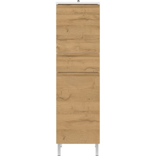 Dulap de baie înalt alb în decor de stejar 34x120 cm Torrance - Germania