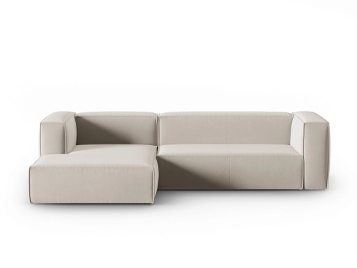 Coltar stanga 4 locuri, Mackay, Cosmopolitan Design, 282x166x73 cm, catifea, bej deschis