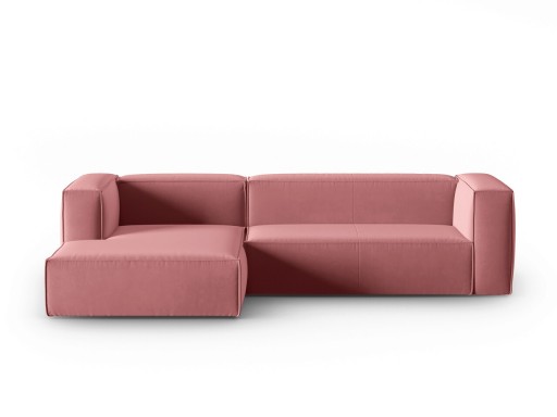 Coltar stanga 4 locuri, Mackay, Cosmopolitan Design, 282x166x73 cm, catifea, roz somon
