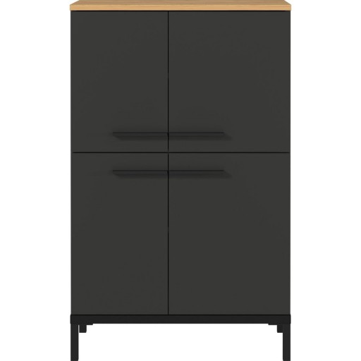 Dulap de baie înalt gri închis cu aspect de stejar 60x97 cm Yonkers - Germania