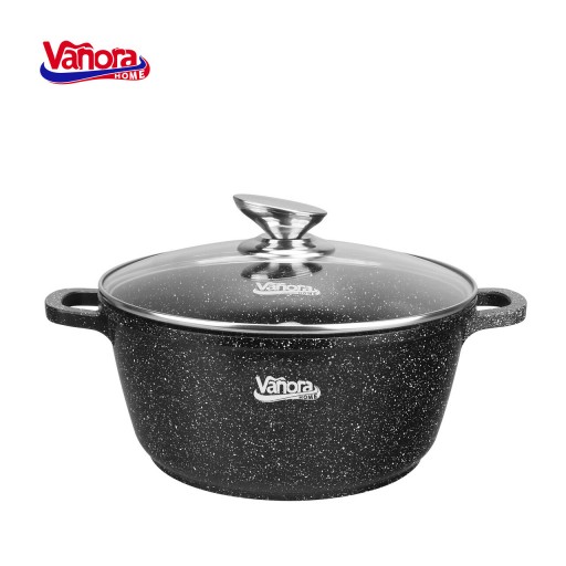 Cratita Classic, Vanora, 20x8.5 cm, 2.6 L, aluminiu turnat/ceramica, negru