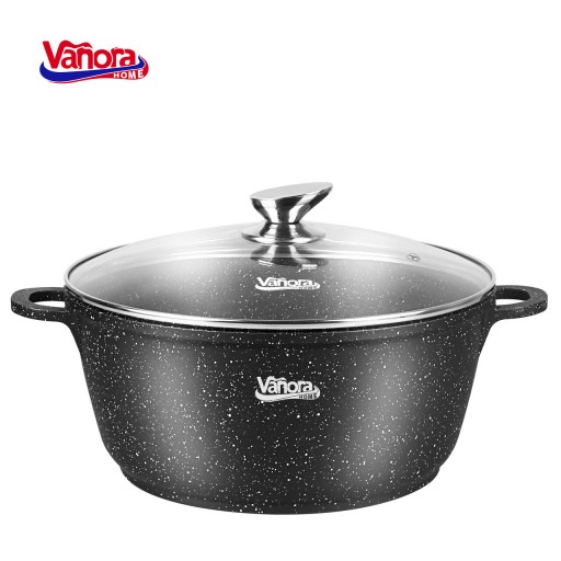 Oala Classic, Vanora, 32x14.5 cm, 11.6 L, aluminiu turnat/ceramica, negru