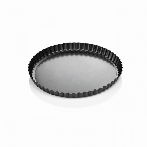 Tava de copt tarte, Tescoma Delicia, cu baza detasabila, 28 cm Ø, inox