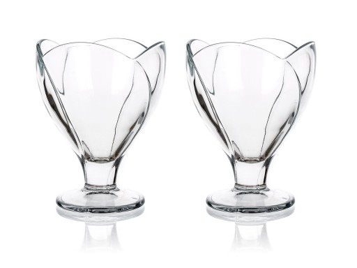 Set 2 cupe inghetata, forma lalea, Ice Ville, Pasabahce, 300 ml, sticla, transparent