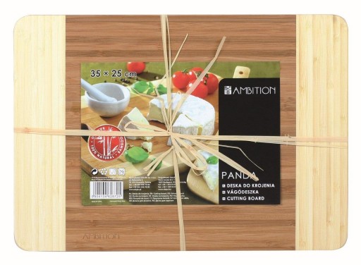 Tocator din bambus Panda Edges, Ambition, 35x25 cm