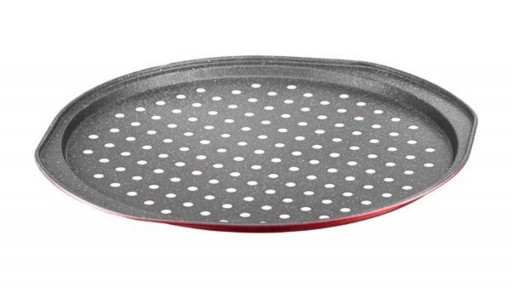 Tava pentru pizza Cherry, Ambition, 24 cm, otel carbon, rosu