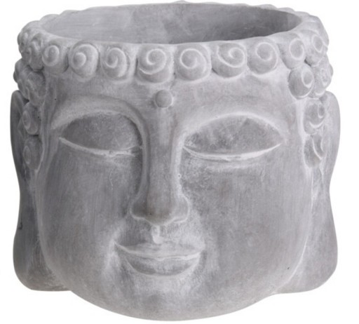 Ghiveci Buddha, 16x16x12.5 cm, ciment, gri