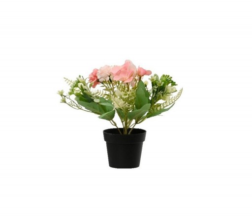 Floare artificiala in ghiveci Hydrangea, Decoris, Ø18 x 24 cm, poliester/plastic, roz