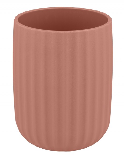 Suport periute si pasta de dinti, Wenko, Agropoli, 7.5 x 7.5 x 10 cm, plastic, roz