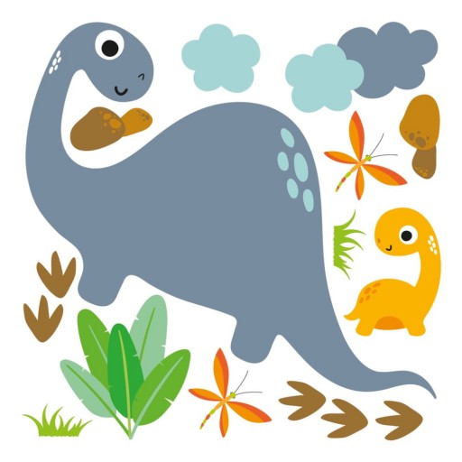 Autocolant de perete Ambiance Cute Blue Dinosaur