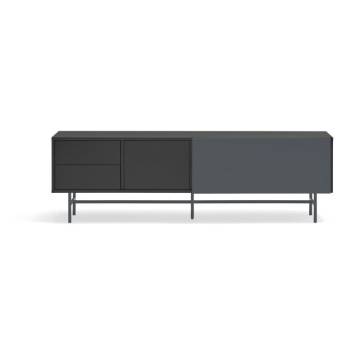 Comodă TV neagră-gri antracit 180x56 cm Nube – Teulat