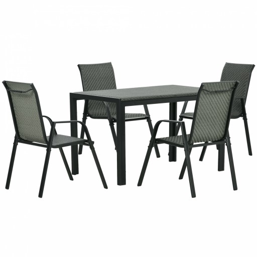 Set de mobilier de grădină din ratan Outsunny cu 4 locuri cu masă