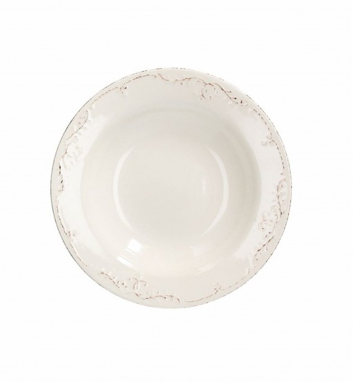 Farfurie adanca, Tognana, Shabby Siena, 23 cm Ø, ceramica, alb