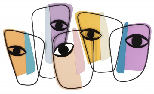 Decoratiune de perete Eyes -A, Mauro Ferretti, 120x72 cm, fier, multicolor