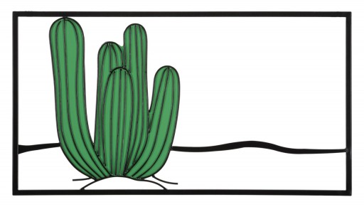 Decoratiune de perete Cactus, Mauro Ferretti, 60x33 cm, fier, multicolor