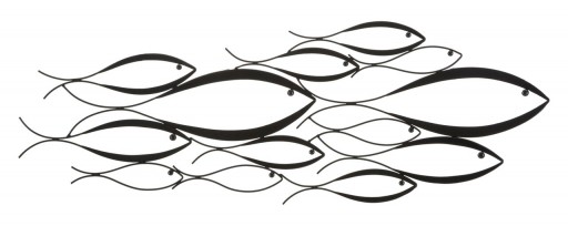 Decoratiune de perete Fishy, Mauro Ferretti, 100x35 cm, fier, multicolor