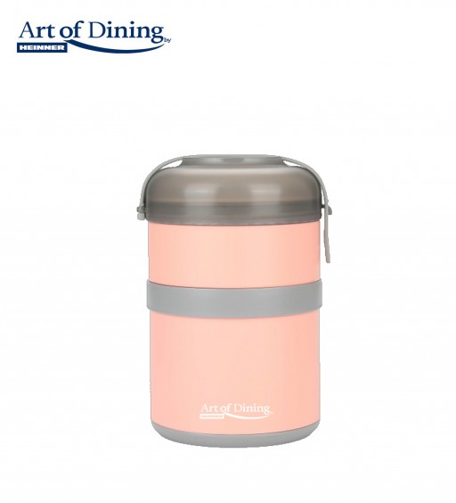 Caserola termica dubla Loca, Art of Dining by Heinner, 920 ml, inox/polipropilena, roz/gri