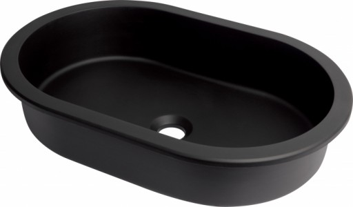 Lavoar incastrat compozit negru Deante Silia, oval, 59 cm