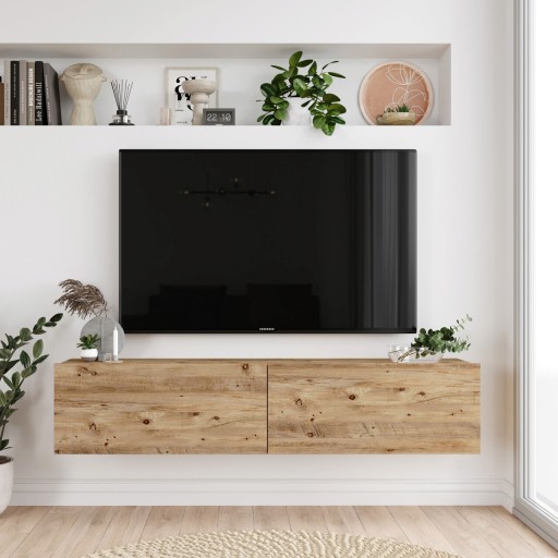 Comoda TV Bedora, 140x31.6x29.6 cm, PAL, natur