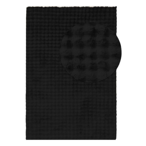 Covor negru lavabil 80x150 cm Bubble Black – Mila Home