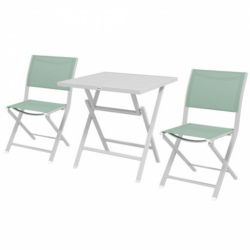 Outsunny Set de 3 Piese cu Masa si Scaune de Gradina