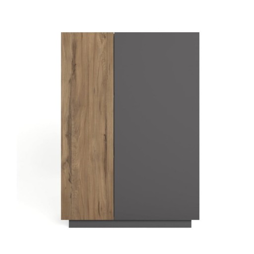 Dulap gri/natural cu aspect de lemn de stejar 90x126 cm Udine – Marckeric