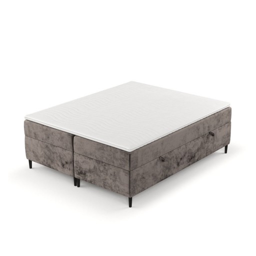 Pat boxspring maro cu spațiu de depozitare 180x200 cm Araya – Maison de Rêve