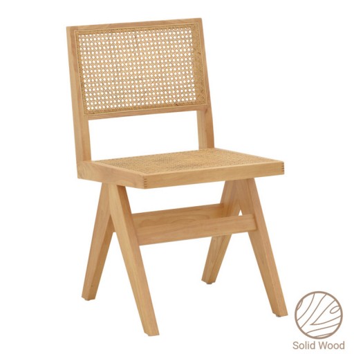 Scaun Brenin, Pakoworld, 45x56x82 cm, lemn de cauciuc/ratan, natural