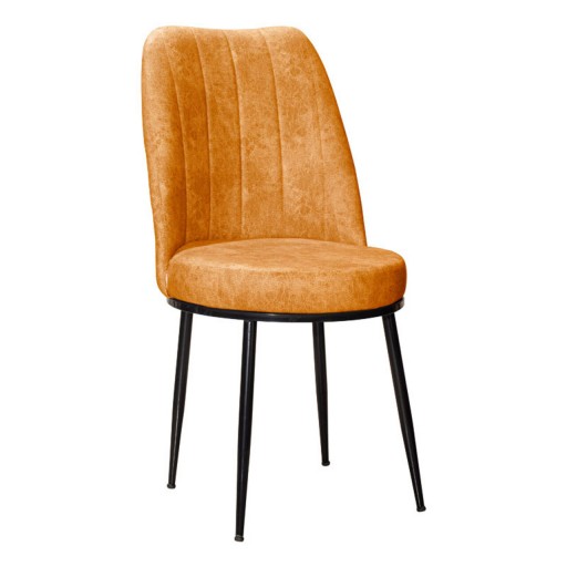 Scaun Farell, Pakoworld, 46x48x92 cm, textil/metal, portocaliu vintage/negru