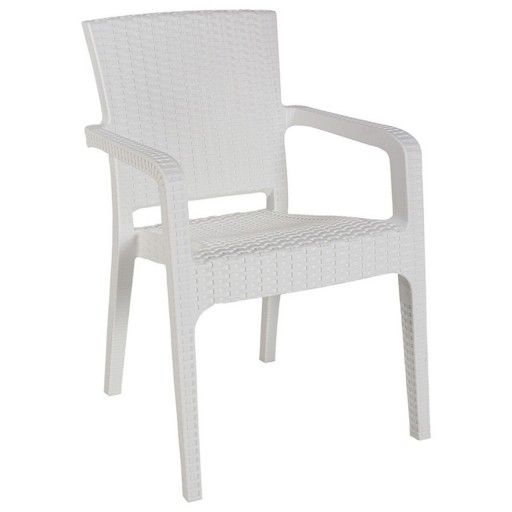 Scaun de gradina Halcyon, Pakoworld, 57.5x59.5x86 cm, polipropilena, alb