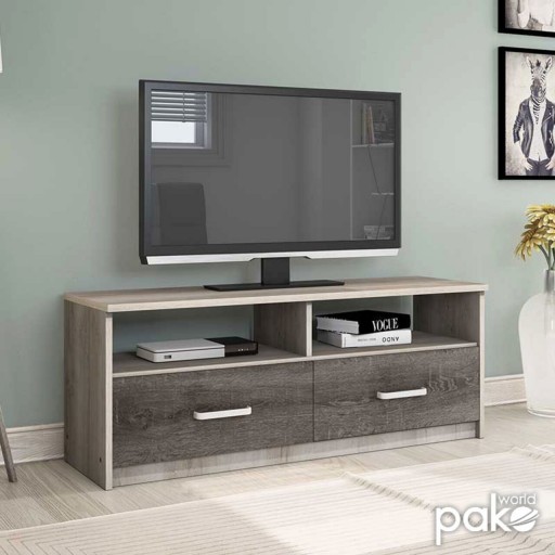 Comoda TV Olympus, Pakoworld, 120x39.5x50 cm, PAL melaminat, castillo/toro