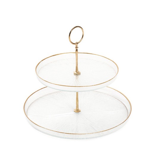 Etajera pentru prajituri Monze, Homla, 28/21 cm, sticla, transparent
