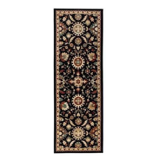 Covor tip traversă negru/bej 80x240 cm Herat – Nouristan