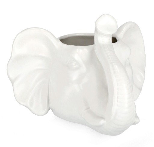 Ghiveci Jaiden Elephant, Bizzotto, 26x28x19.5 cm, dolomit, alb